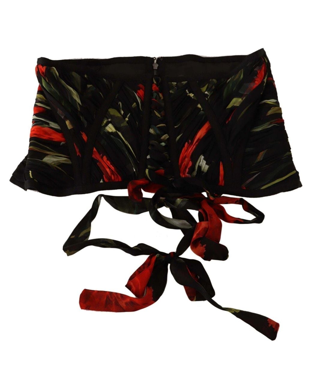 Dolce & Gabbana Black Elegant Silk Corset Belt Top