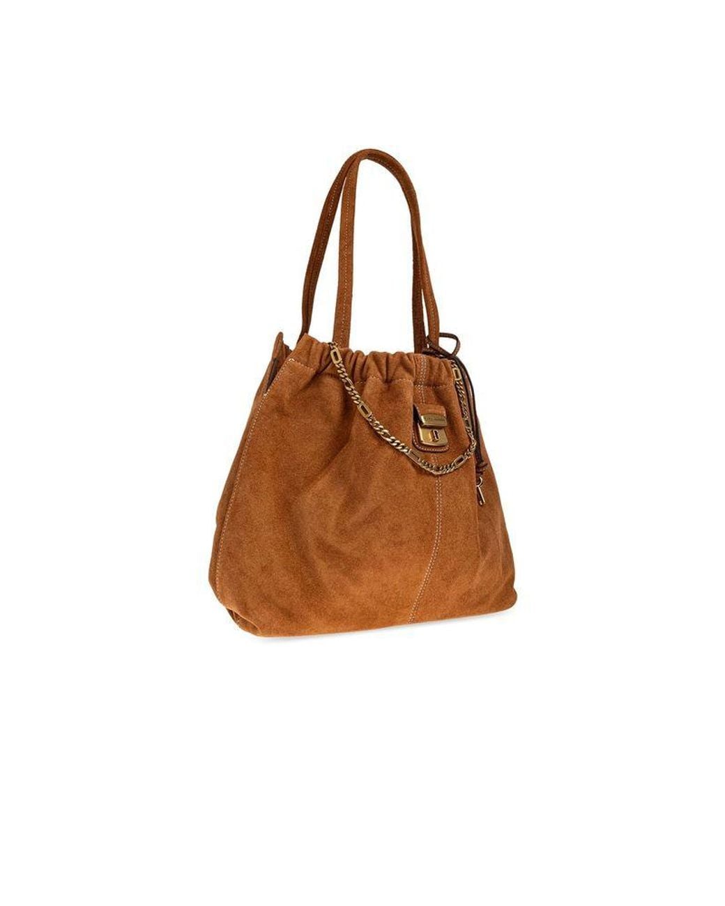 Marc Jacobs Brown Tote Bag Suede Cow Leather Tote-Bags