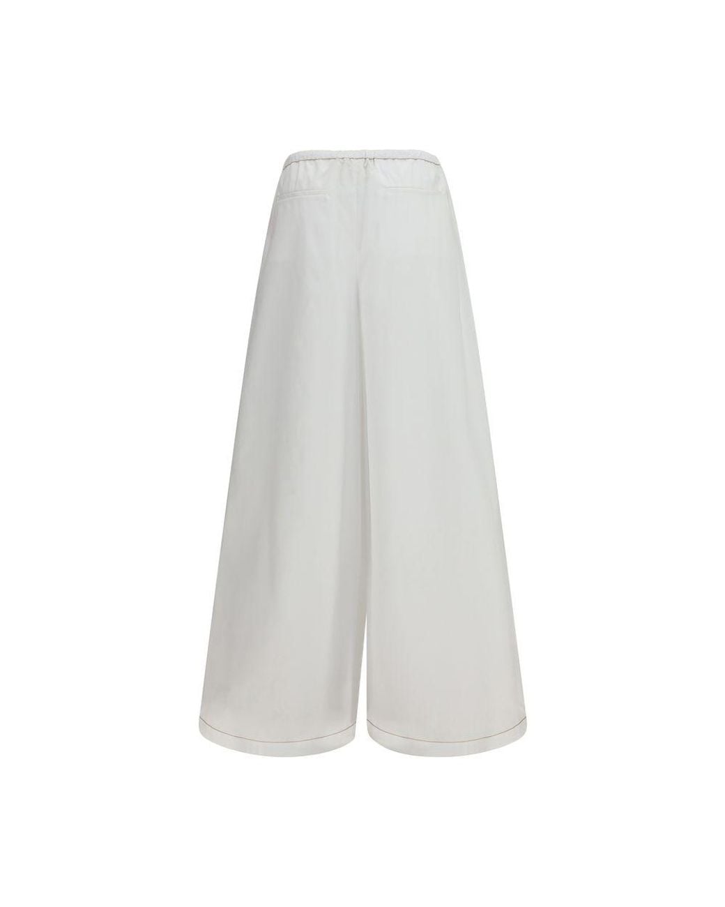 Marni White Cotton Casual Pants