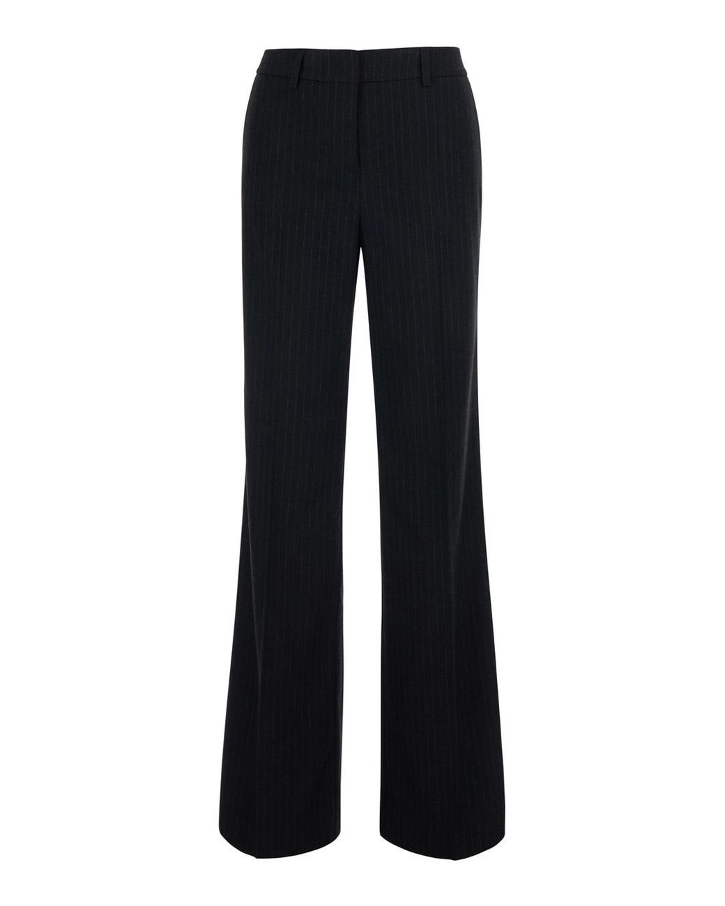 Le Plain Black Pinstripe Trousers