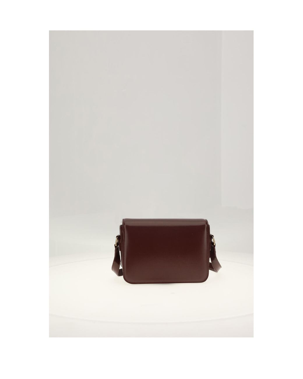 Céline White Shoulder Bag Teen Triomphe Syrah- Cotton Syrah/ Calf Leather