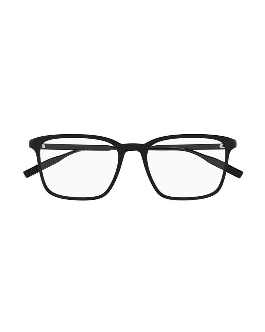 Montblanc Black Eyeglasses Square Full Rim, Shiny Frame And Clear Demo Lens Mb0197O001 Sunglasses for men