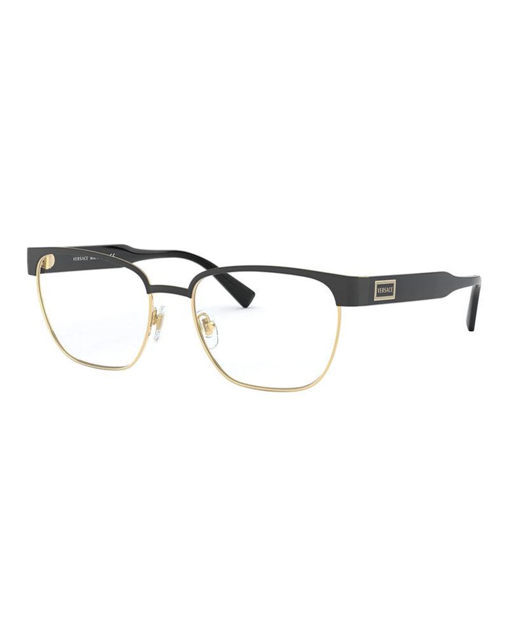 Versace Metallic Eyeglasses Browline Full Rim, Frame And Clear Demo Lenses Lens Ve12641436 Sunglasses for men