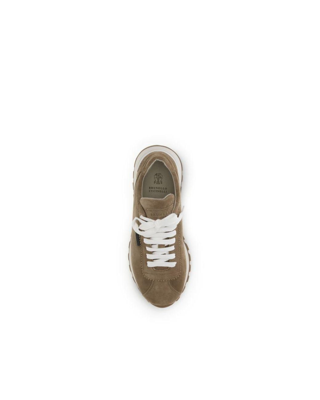 Brunello Cucinelli Natural Calf Leather Bos Taurus Platform Sneakers