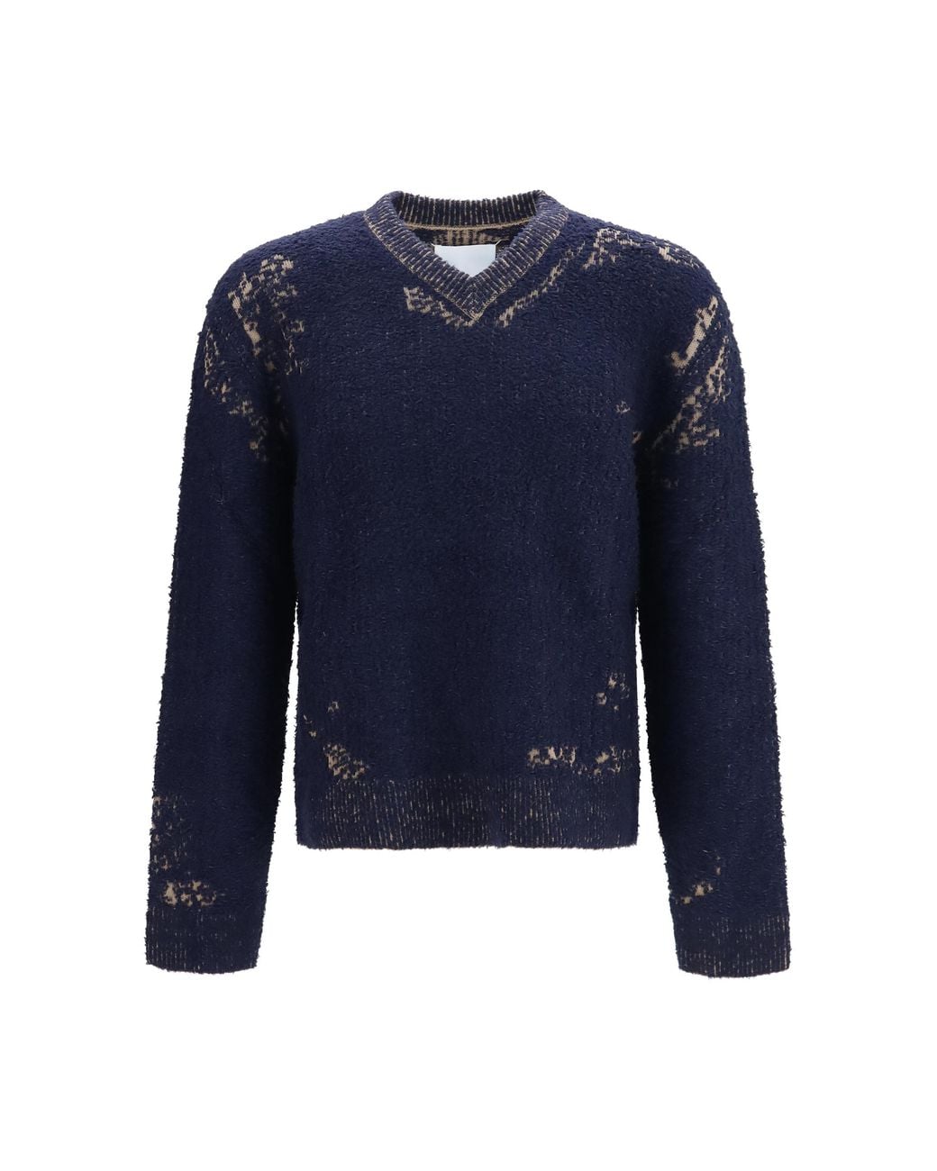 Maison Margiela Blue Acid V-Neck Sweater for men