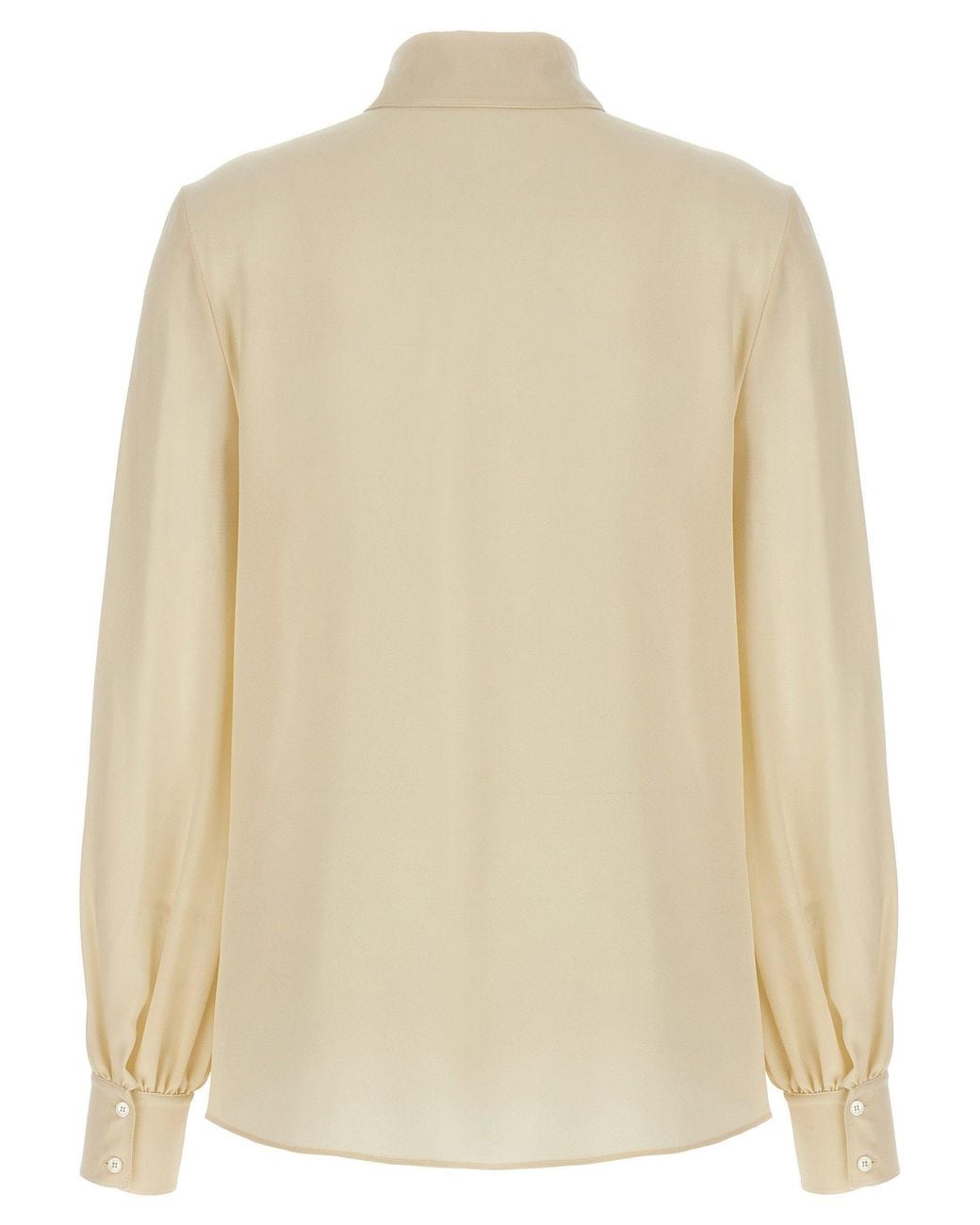 Valentino Garavani Natural Bow-Trimmed Blouse