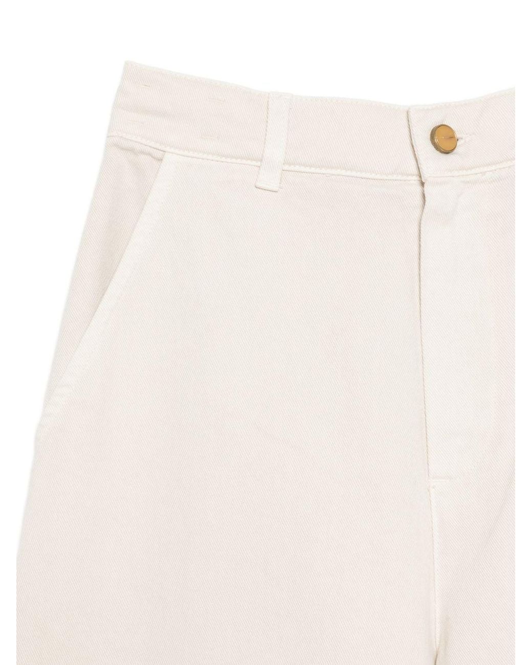 Alysi White Wide-Leg Cotton Trousers