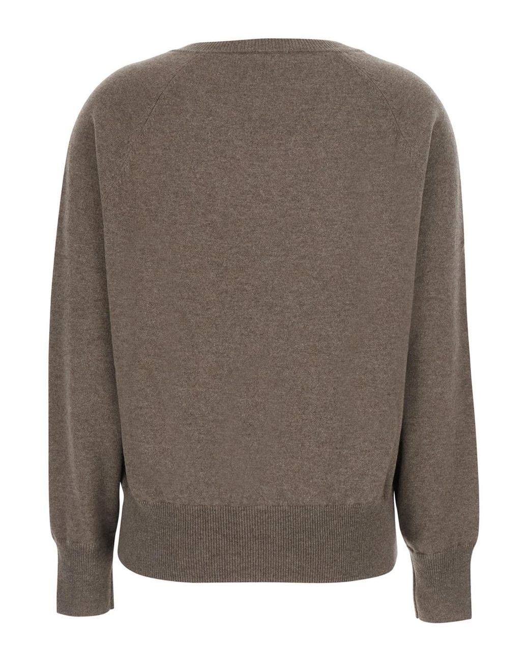 Le Plain Brown V-Neck Sweater V Neck 12Gg Cashmere Top
