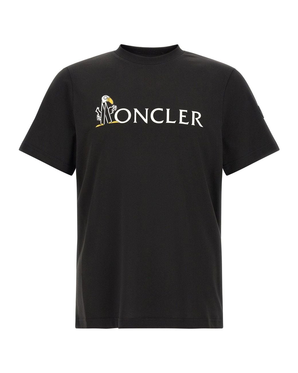 Moncler Black Logo-Print Cotton T-Shirt for men