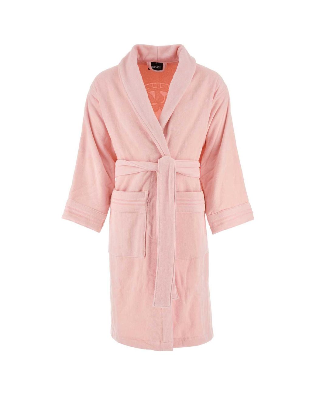 Versace Pastel Terry Fabric Bathrobe in Pink Lyst