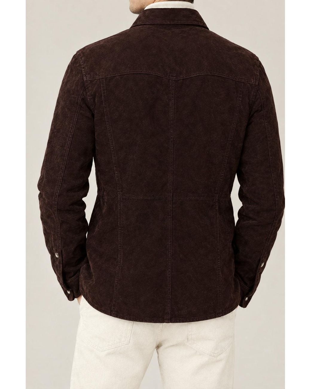 Brunello Cucinelli Black Moors Head Suede Western Jacket for men