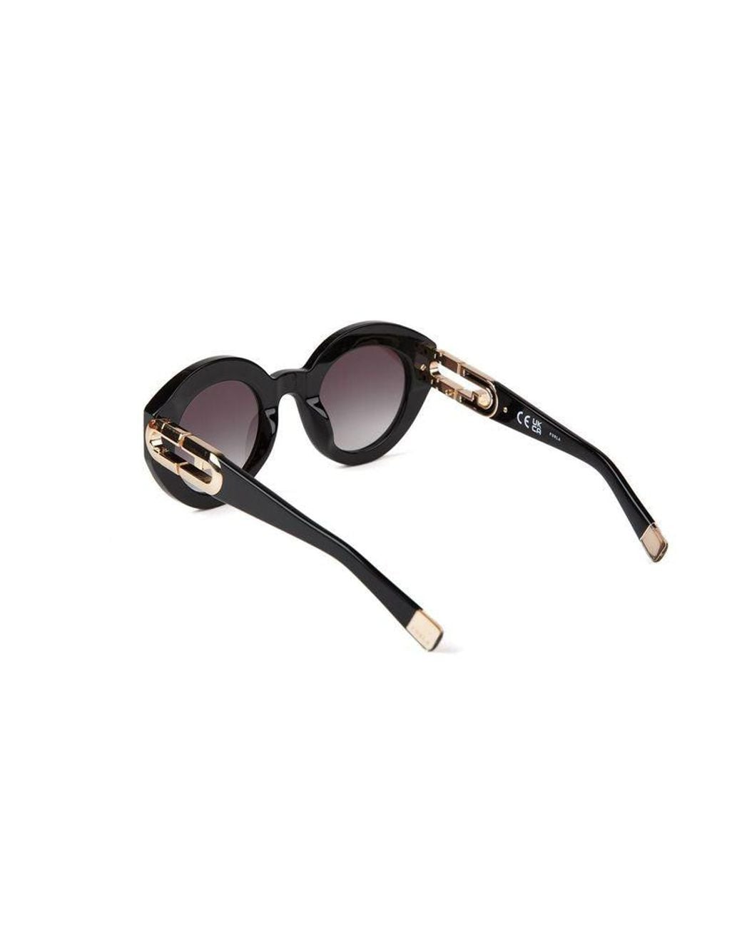 Furla Black Furla Sfu987 Round-Frame Acetate Sunglasses