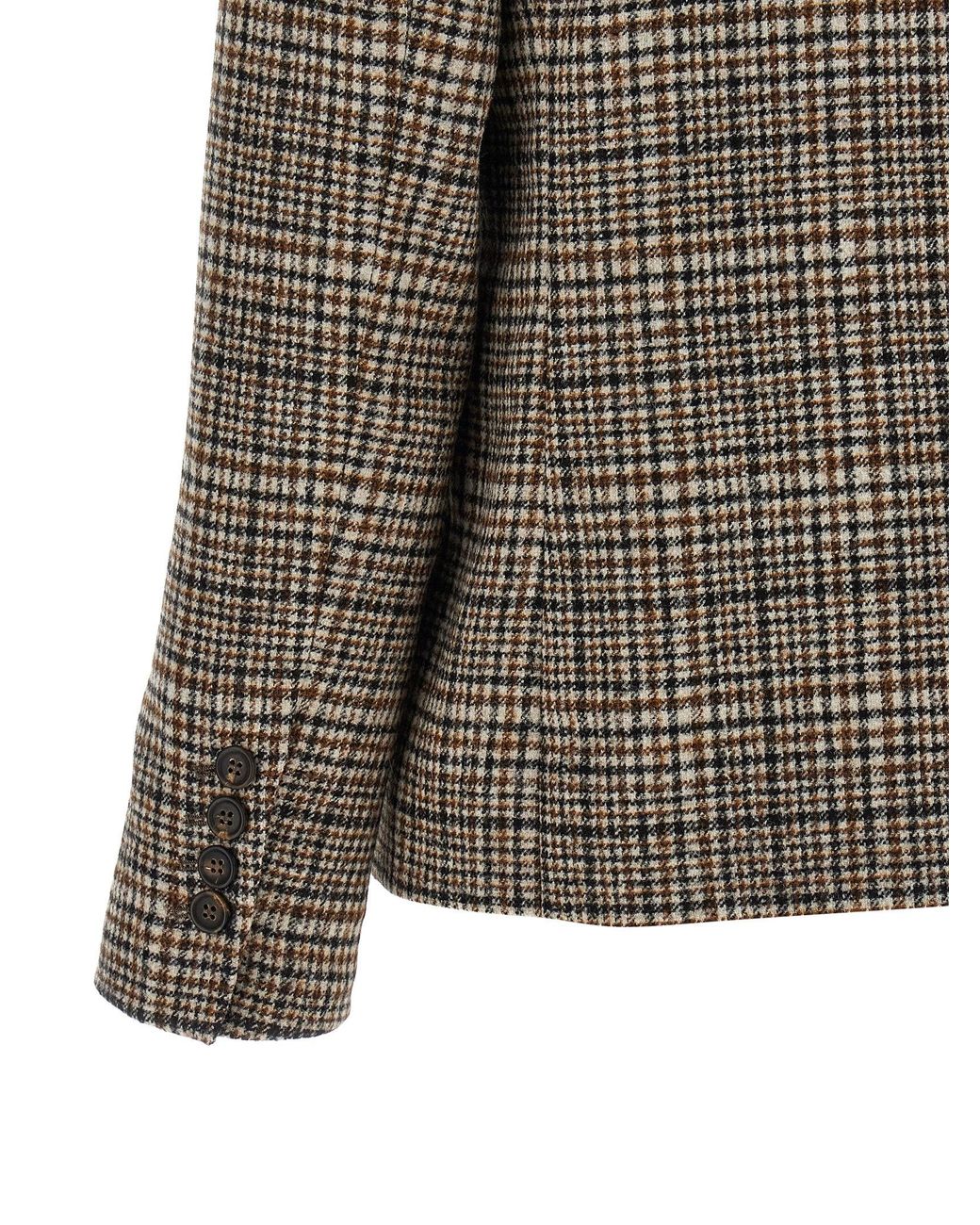 Brunello Cucinelli Brown Alpaca Leather Blazer Clothing