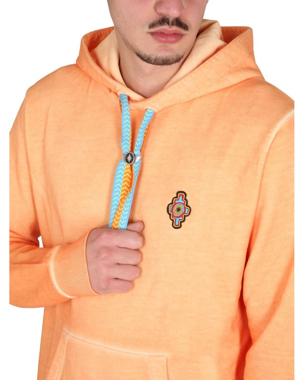 Marcelo Burlon Orange Sunset Cross Regular Sweatshirt Cotton Sweatshirts for men