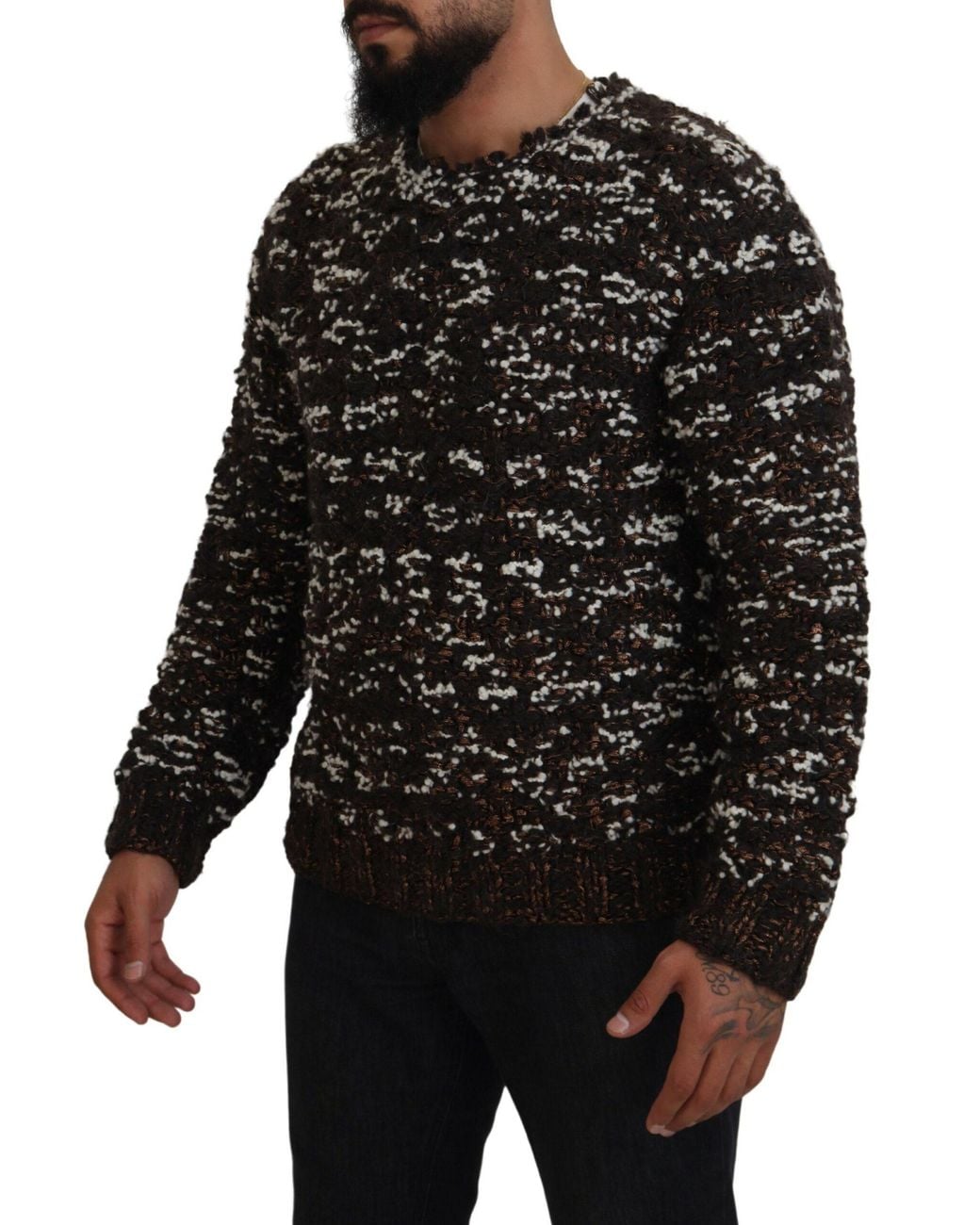 Dolce & Gabbana Black Knitted Wool Fatto A Mano Sweater for men