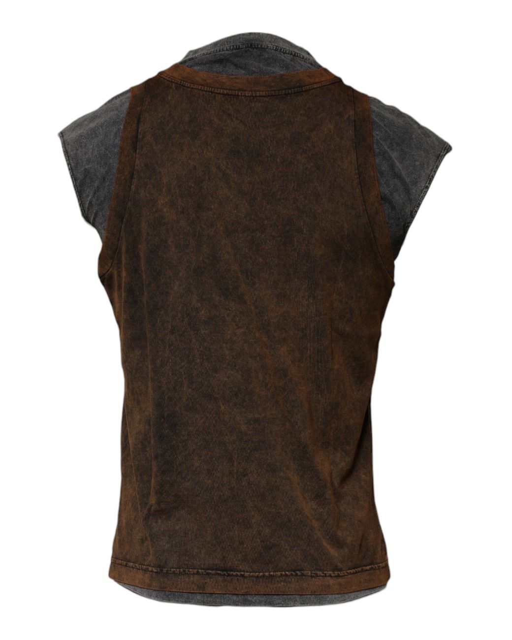 Dolce & Gabbana Black Cotton Round Neck Sleeveless T-Shirt for men
