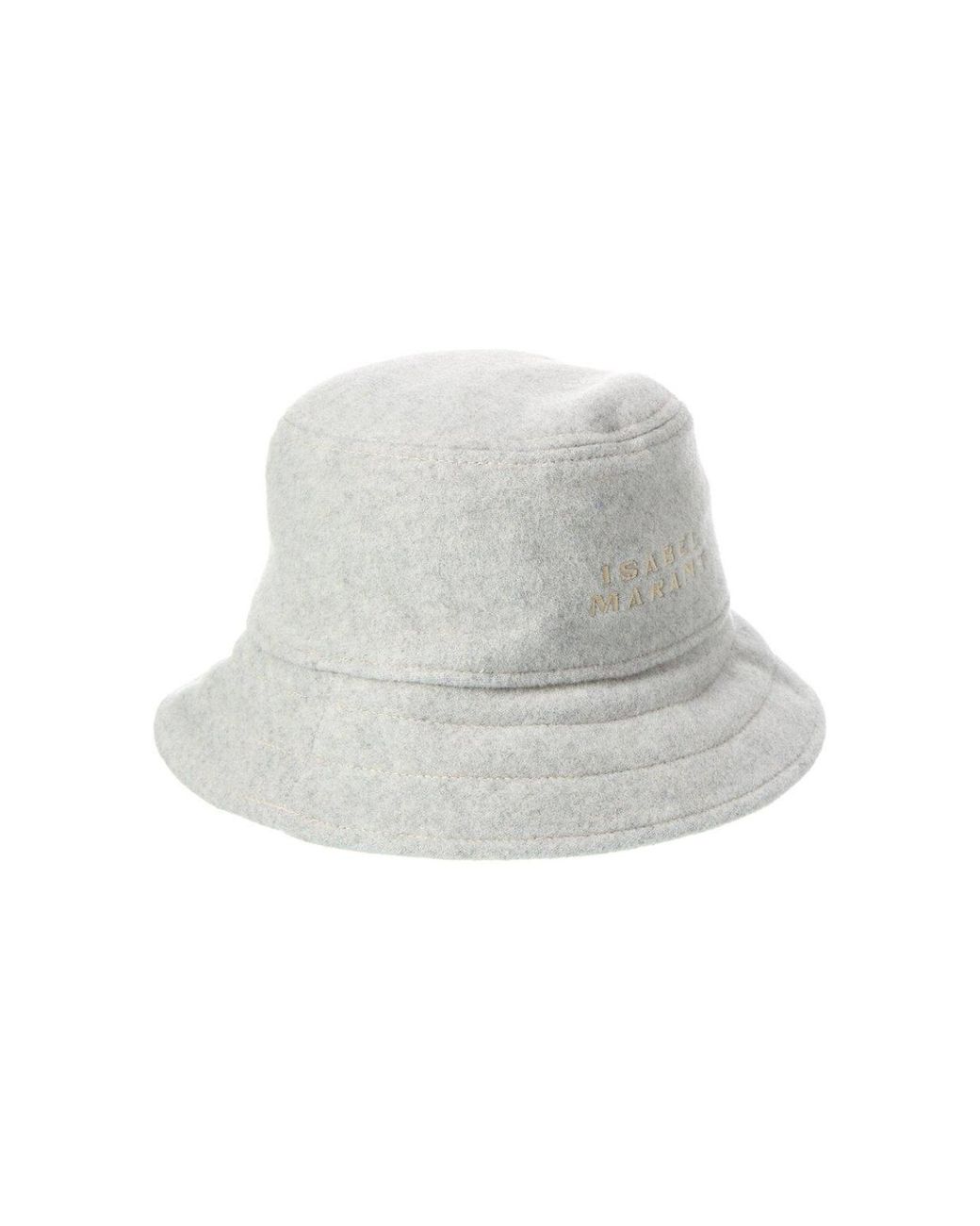 Isabel Marant White Giorgia Wool Felt Logo Bucket Hat