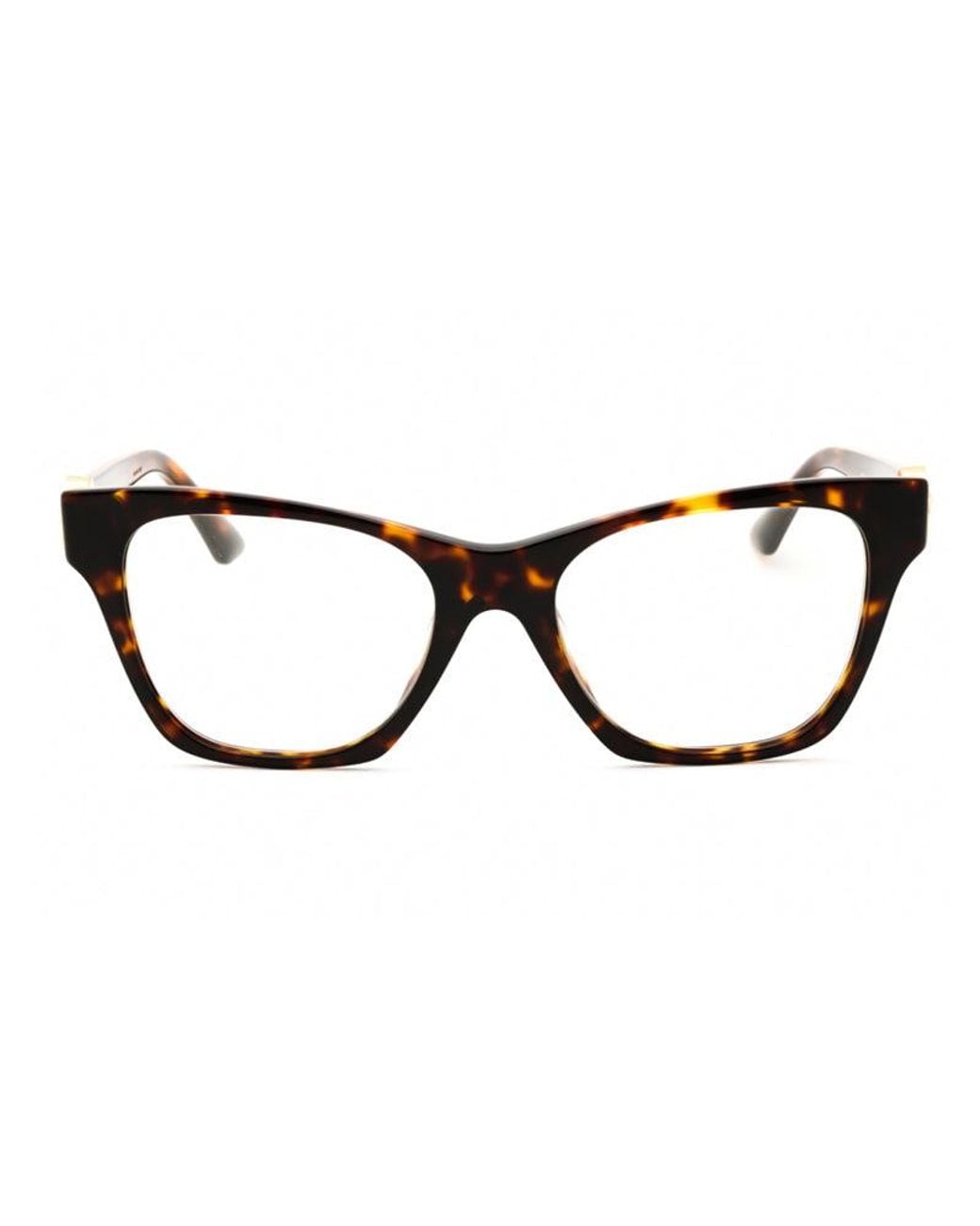 Versace Black Eyeglasses Geometric Full Rim, Havana Frame And Clear Demo Lenses Lens Ve3341U108