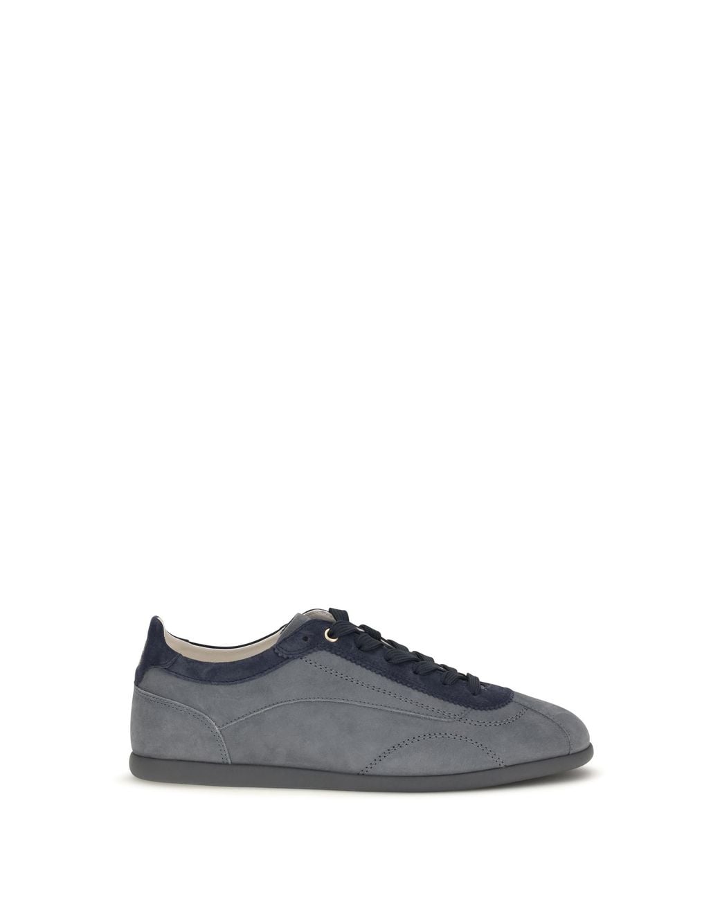 Brunello Cucinelli Blue Nubuck And Suede Sneakers With Slim Sole for men