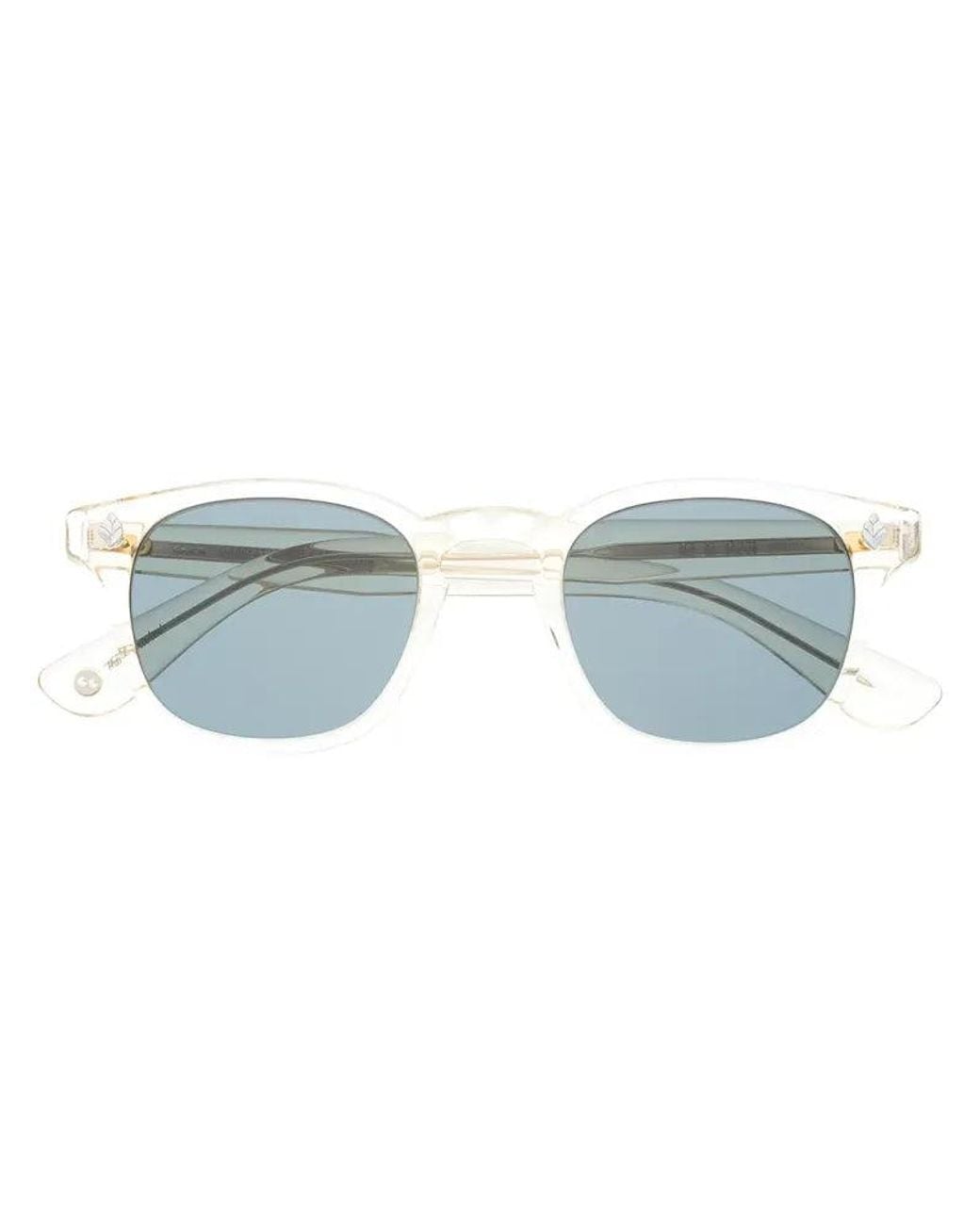 Garrett Leight Blue Garrett Leight Ace Crystal Clear Acetate Sunglasses — Clear for men