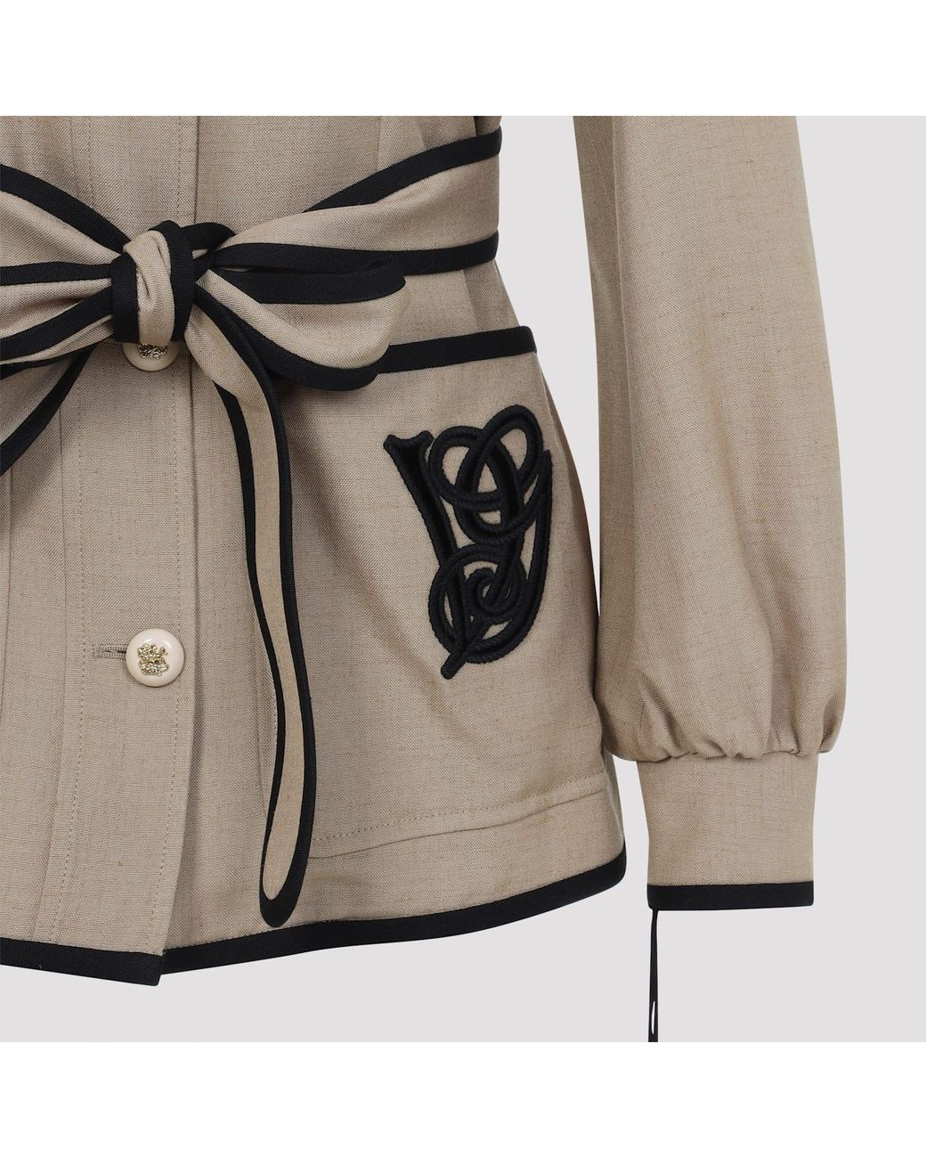 Valentino Natural Caban Embroidered Logo Vg Jacket