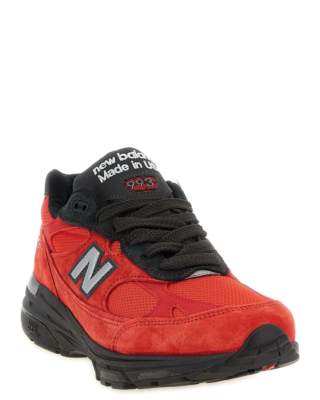New Balance Red Mesh & Suede Sneaker
