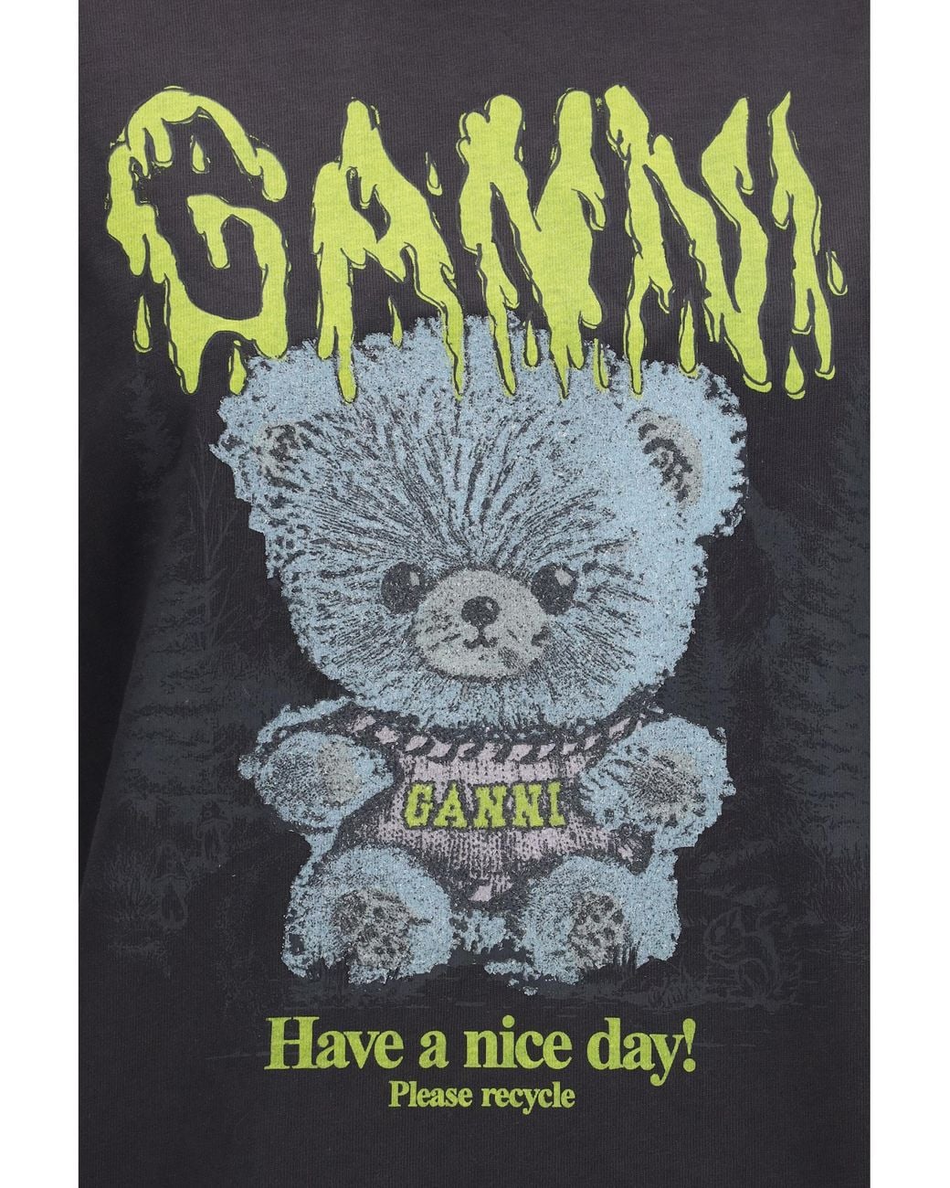 Ganni Black Forest Teddy Graphic T-Shirt