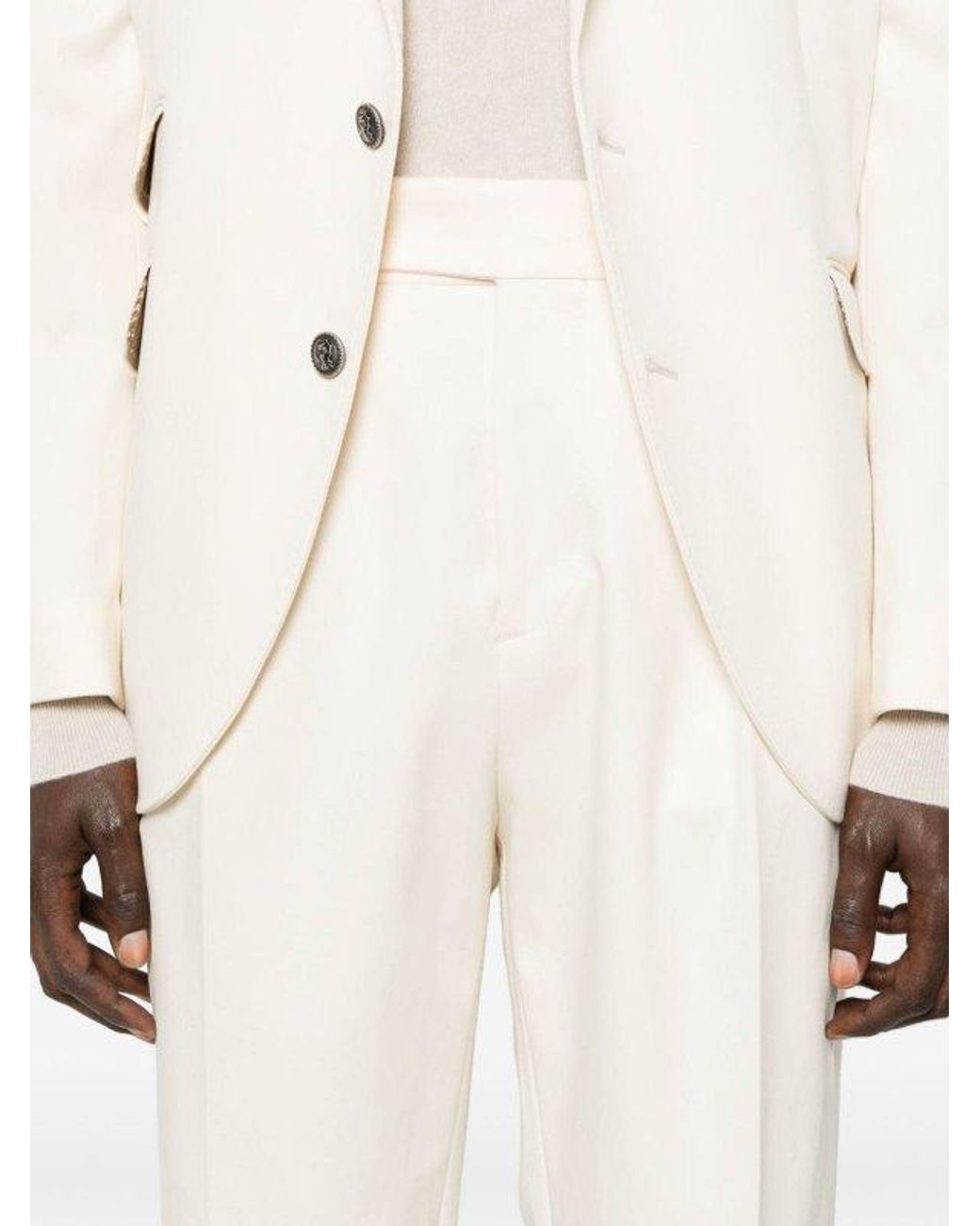 Brunello Cucinelli White Beige Cotton Two for men
