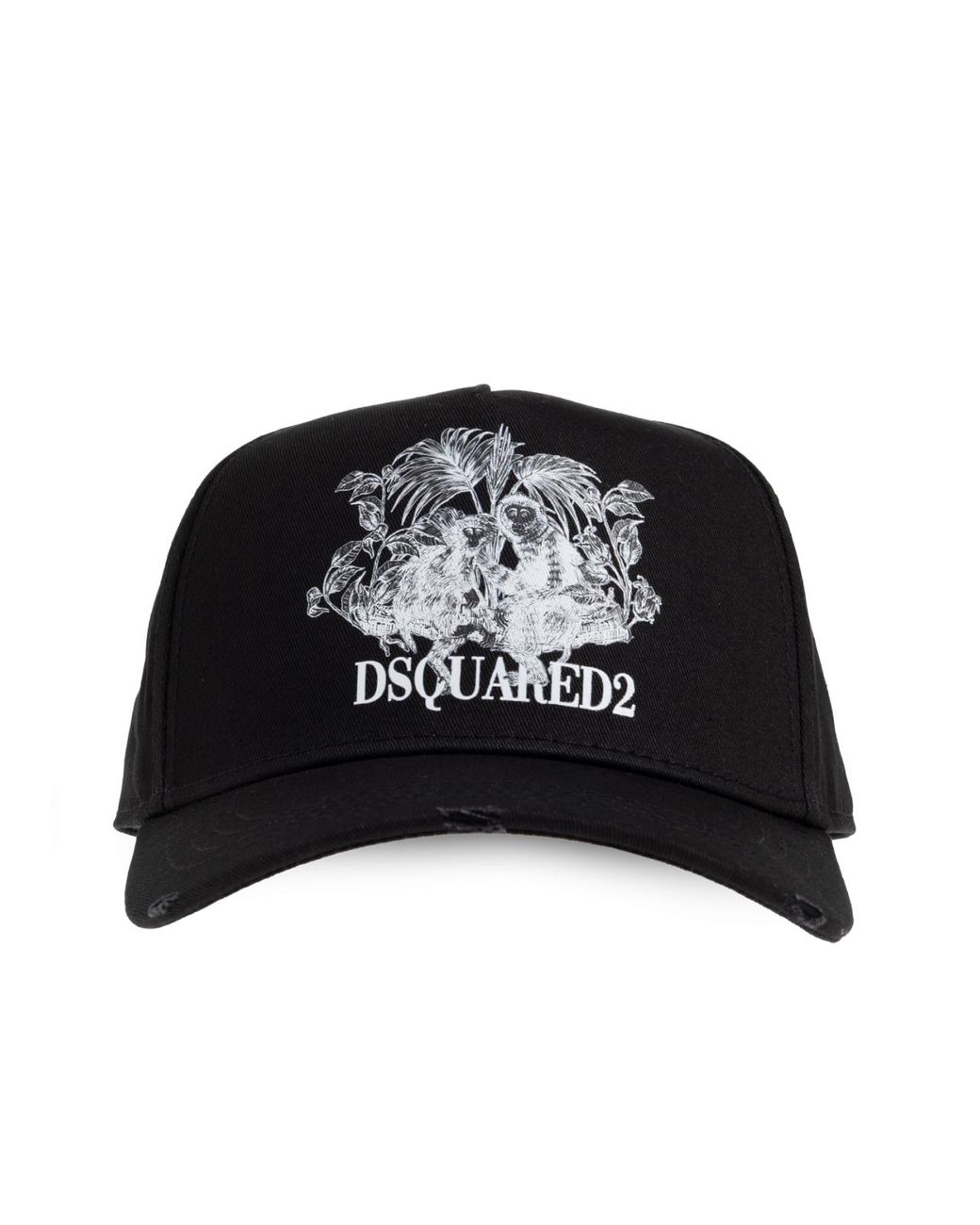 DSquared² Black Monkey Business Logo Baseball Cap for men