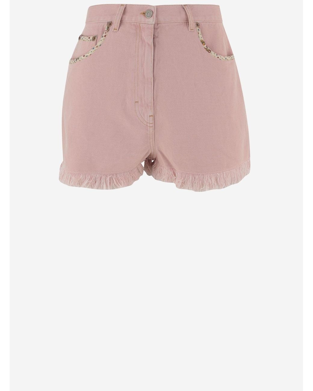 Valentino Pink Cotton Blend Shorts