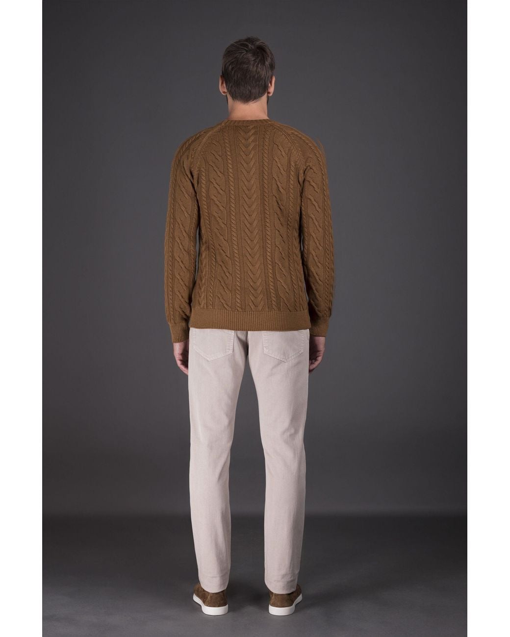 Moorer Black Cable Knit Sweater for men