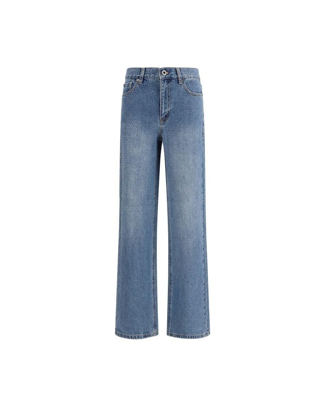 Self-Portrait Blue Cotton Straight-Leg Jeans