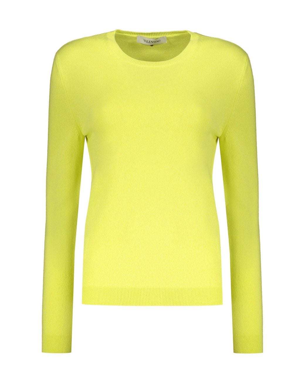 Valentino Yellow Wool Crewneck Sweater