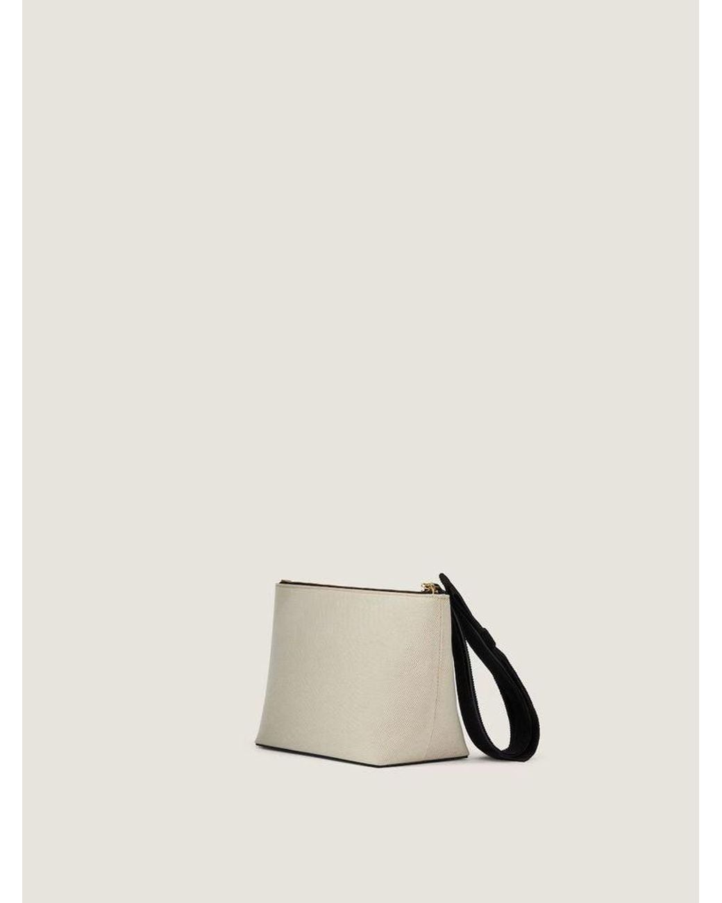 Givenchy Natural Givenchy Logo-Print Canvas Clutch