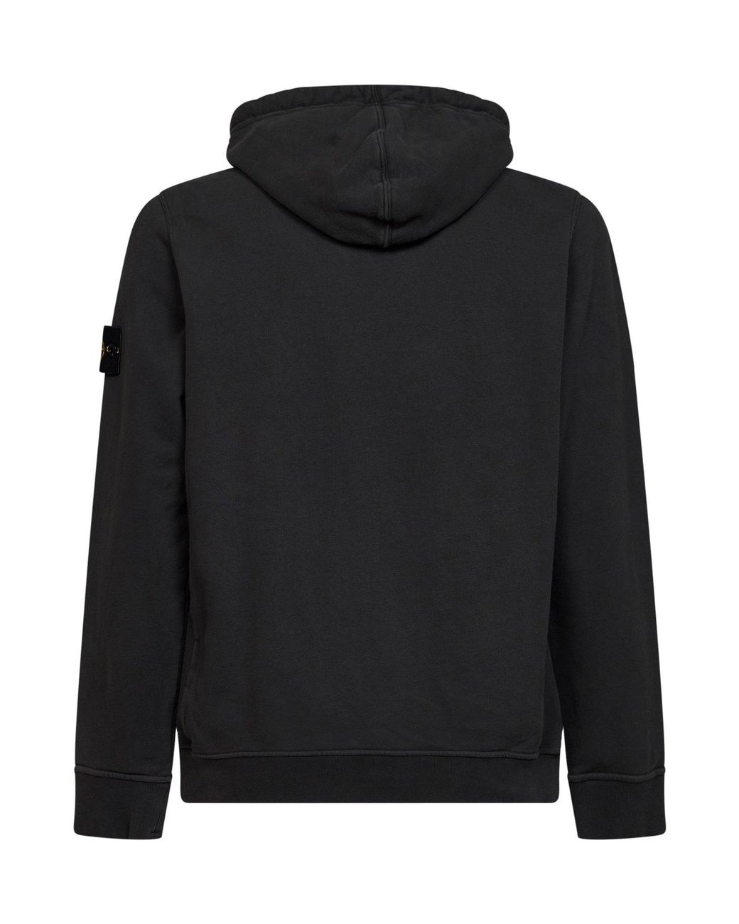 Stone Island Black Lead Stretch Organic Cotton Hoodie for men