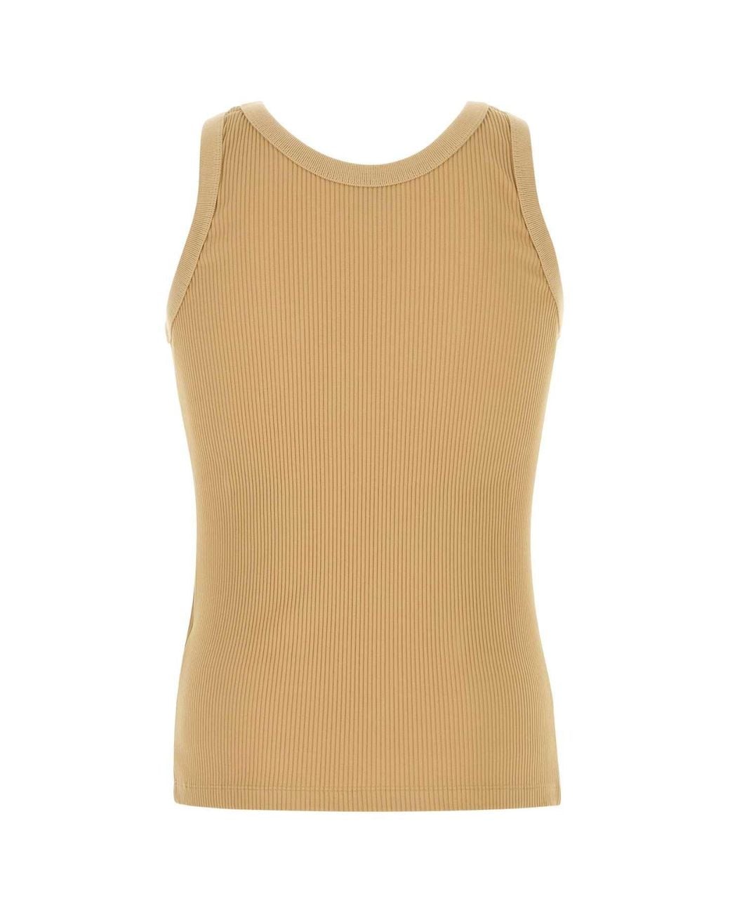 Fendi Natural Camel Stretch Nylon Tank Top