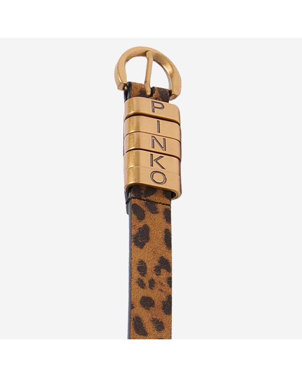 Pinko Metallic Suede Leather Belt With Logo
