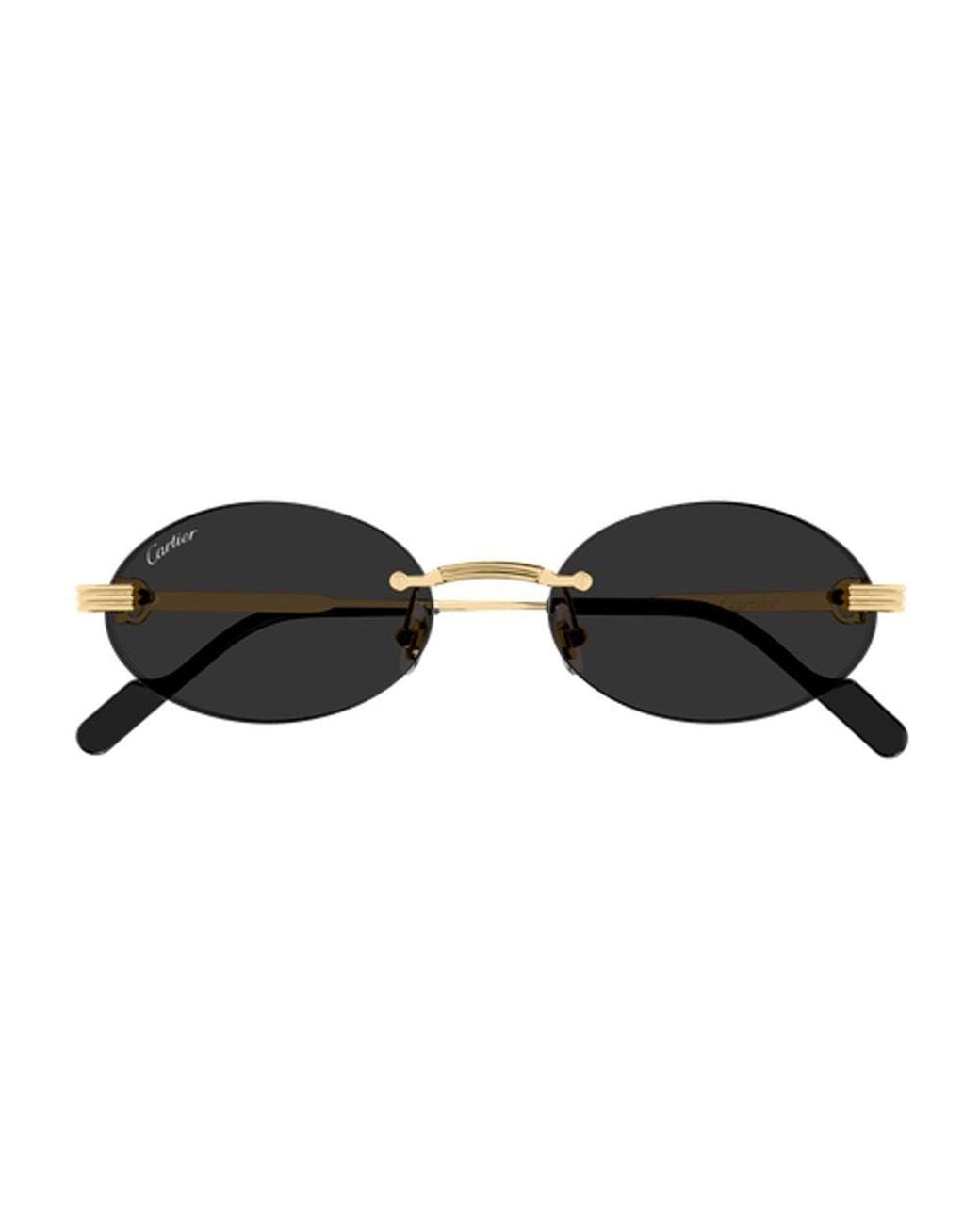 Cartier Black Cartier Eyewear Ct0615S Oval Metal Sunglasses for men