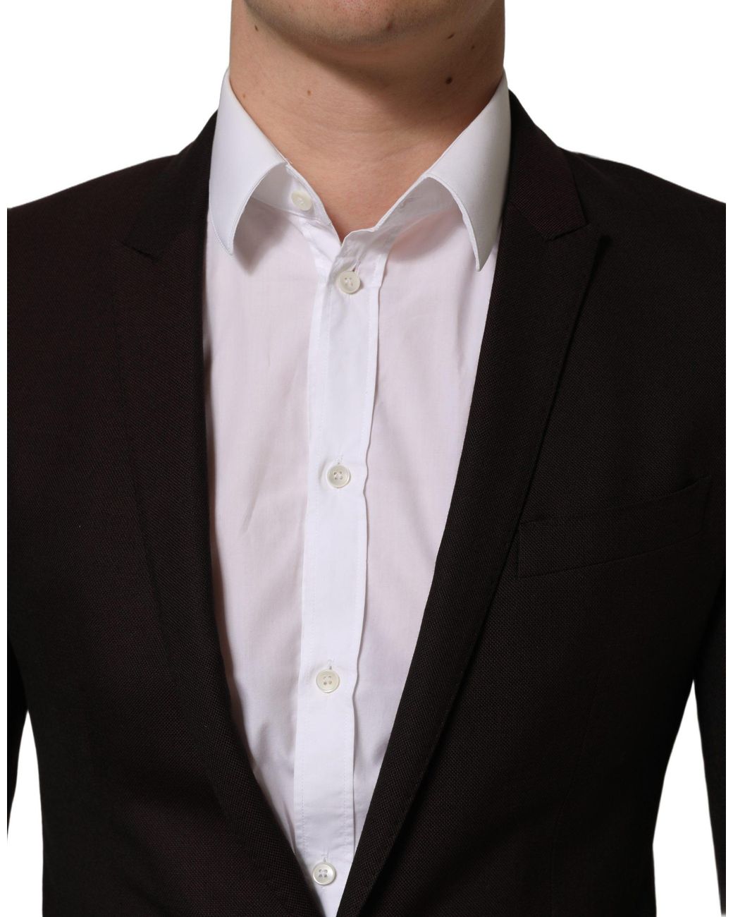 Dolce & Gabbana Black Wool Single Breasted Jacket Vigin Clothing for men
