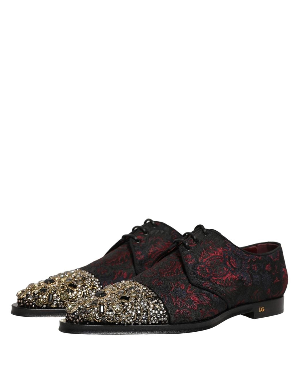 Dolce & Gabbana Black Embellished Derby Dress Formal Shoes And Leather for men