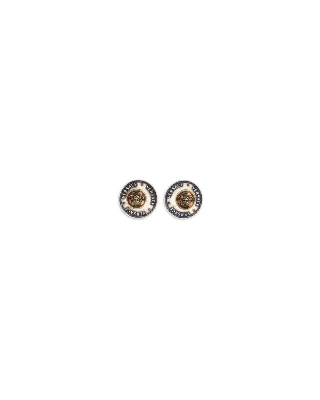Versace White Gray Brass Earrings
