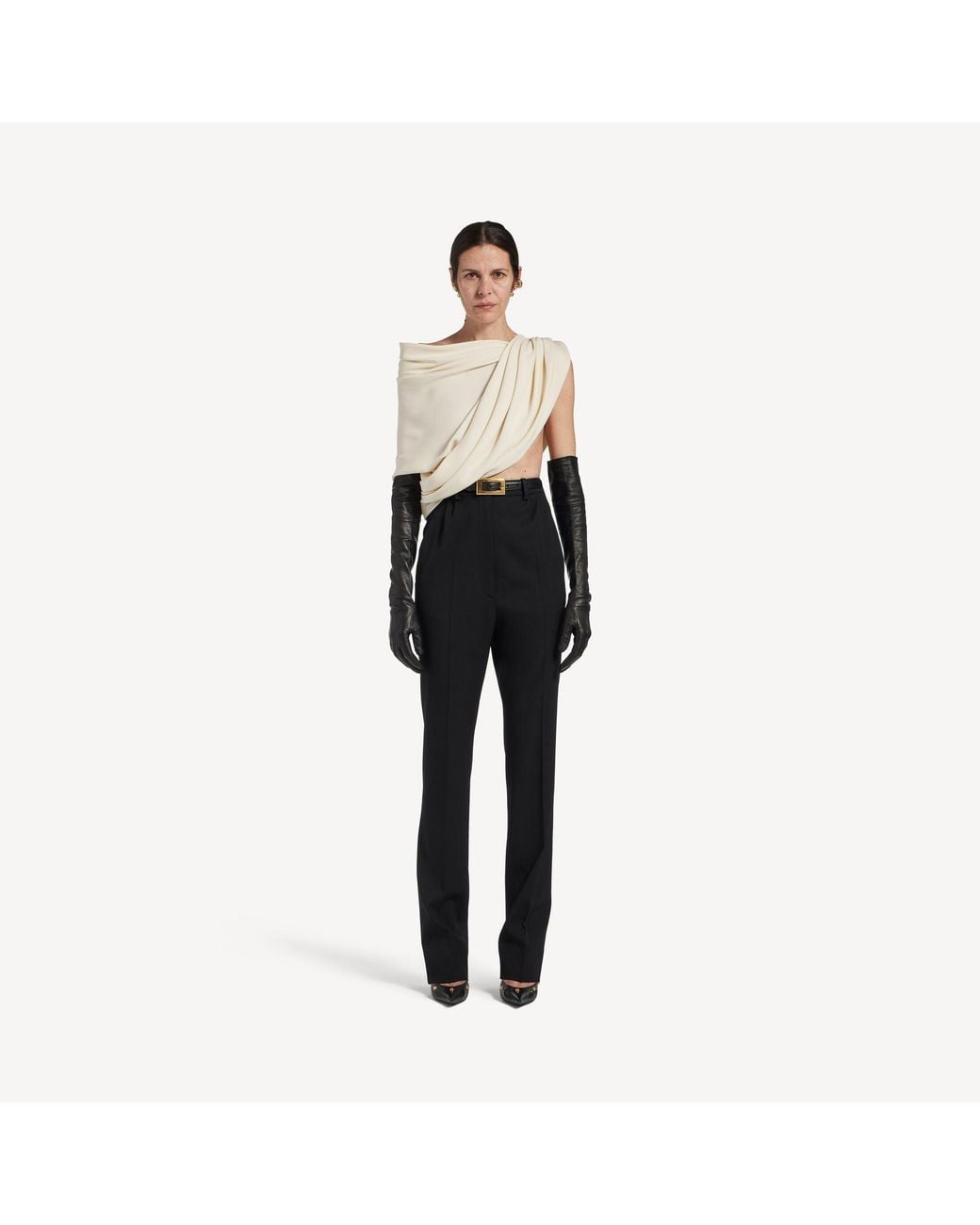 Balenciaga Black High Waist Slim Pants Trousers