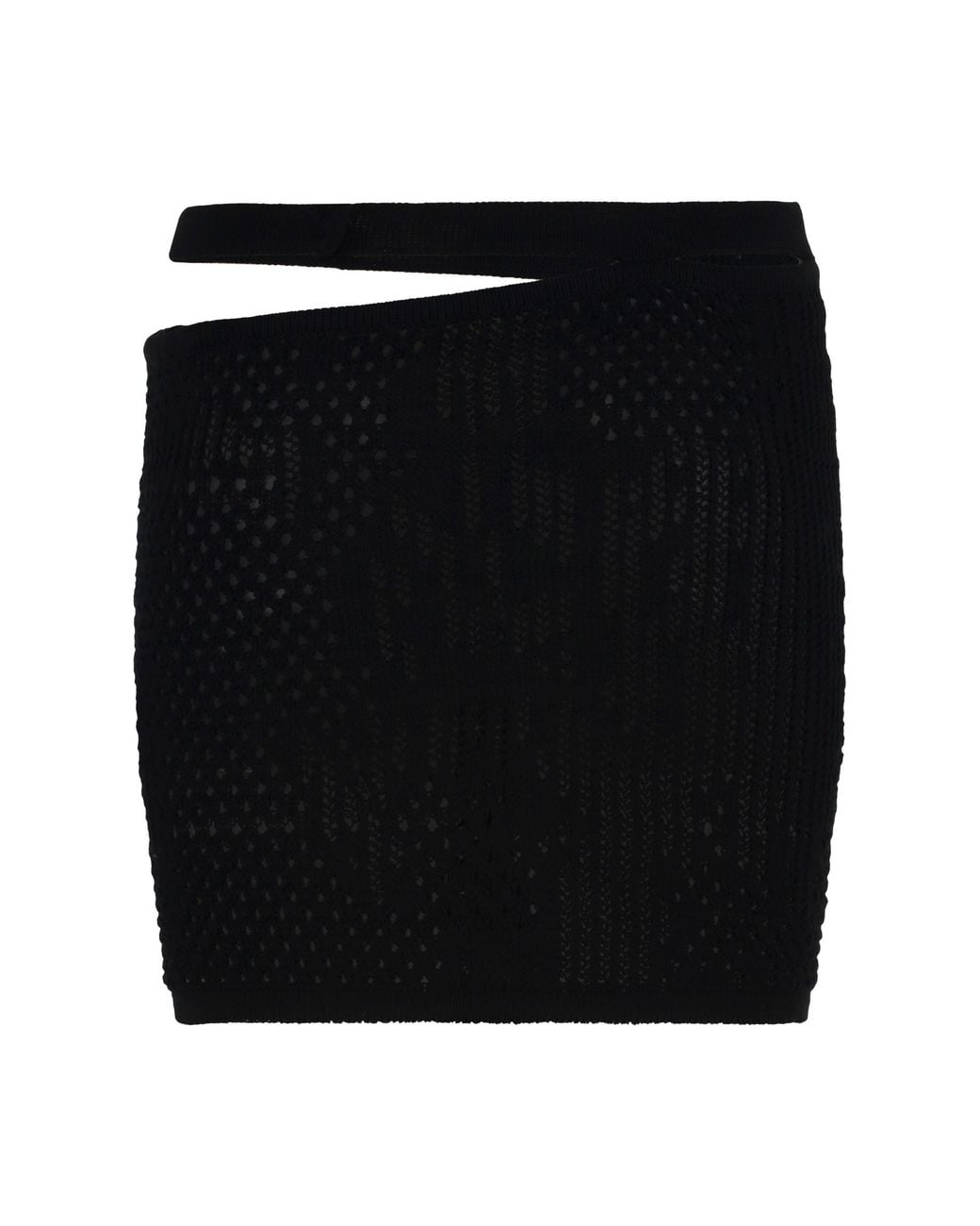 Roberta Einer Black Knitted Mini Skirt Cotton