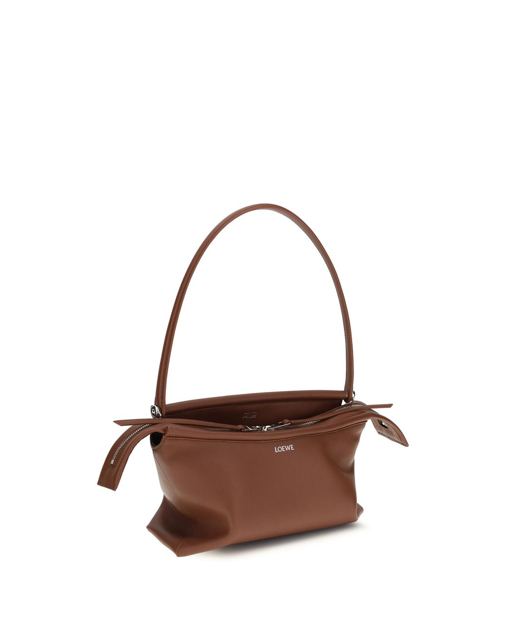 Loewe Brown Shoulder Bag Whisker Glazed Calfskin Calf Leather