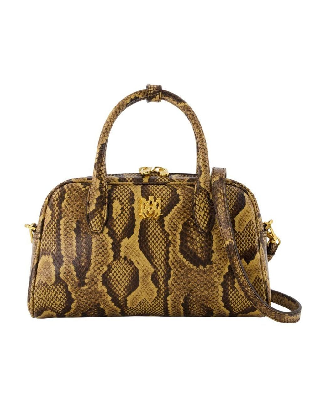 Amiri Metallic Python Ma Bowling Purse