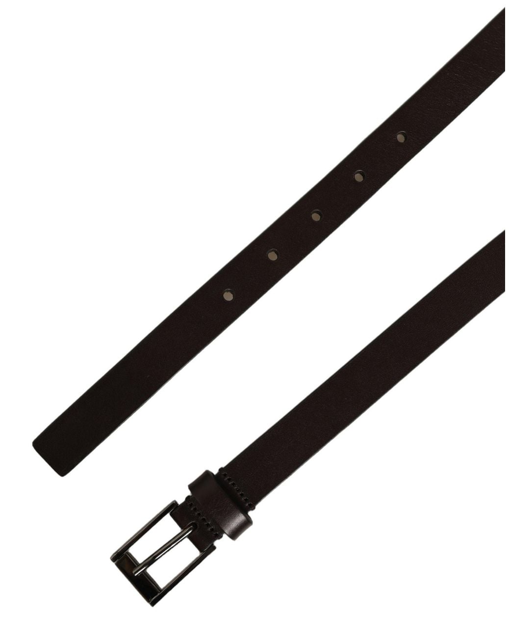 Dolce & Gabbana Black Leather Double Wrap Metal Buckle Belt Dark Calf for men