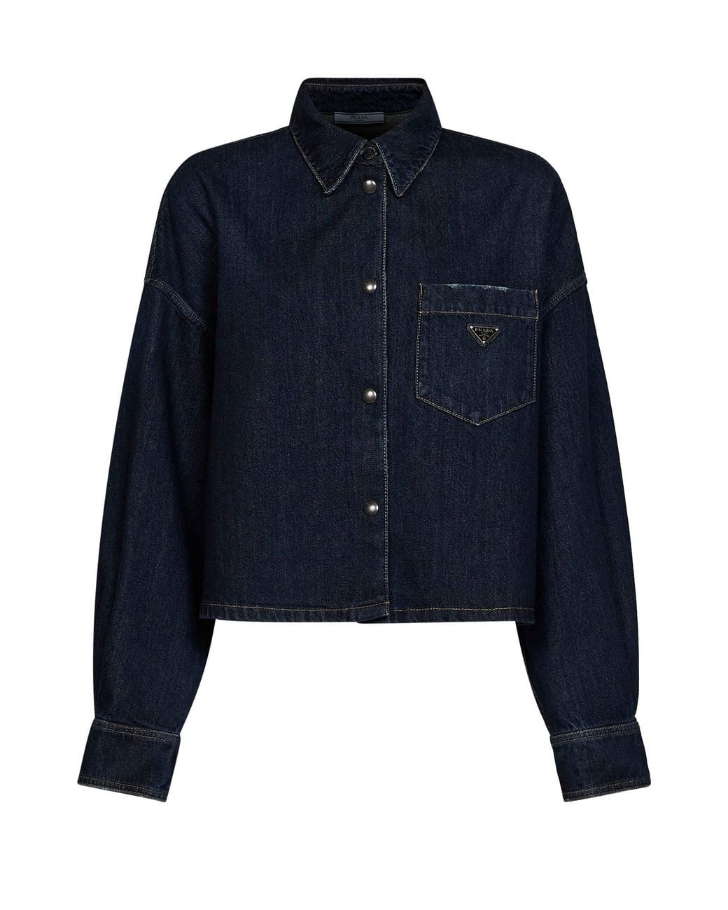 Prada Blue Denim Shirt Cotton
