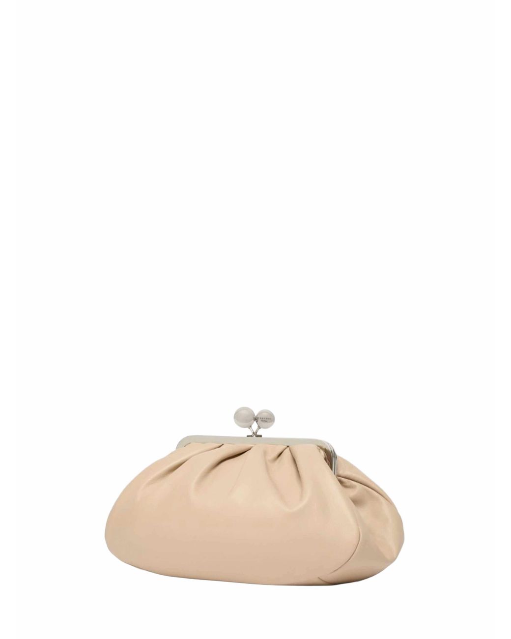 Weekend by Maxmara Natural Clutch Bag Cubico Pasticcino Leather Handbags