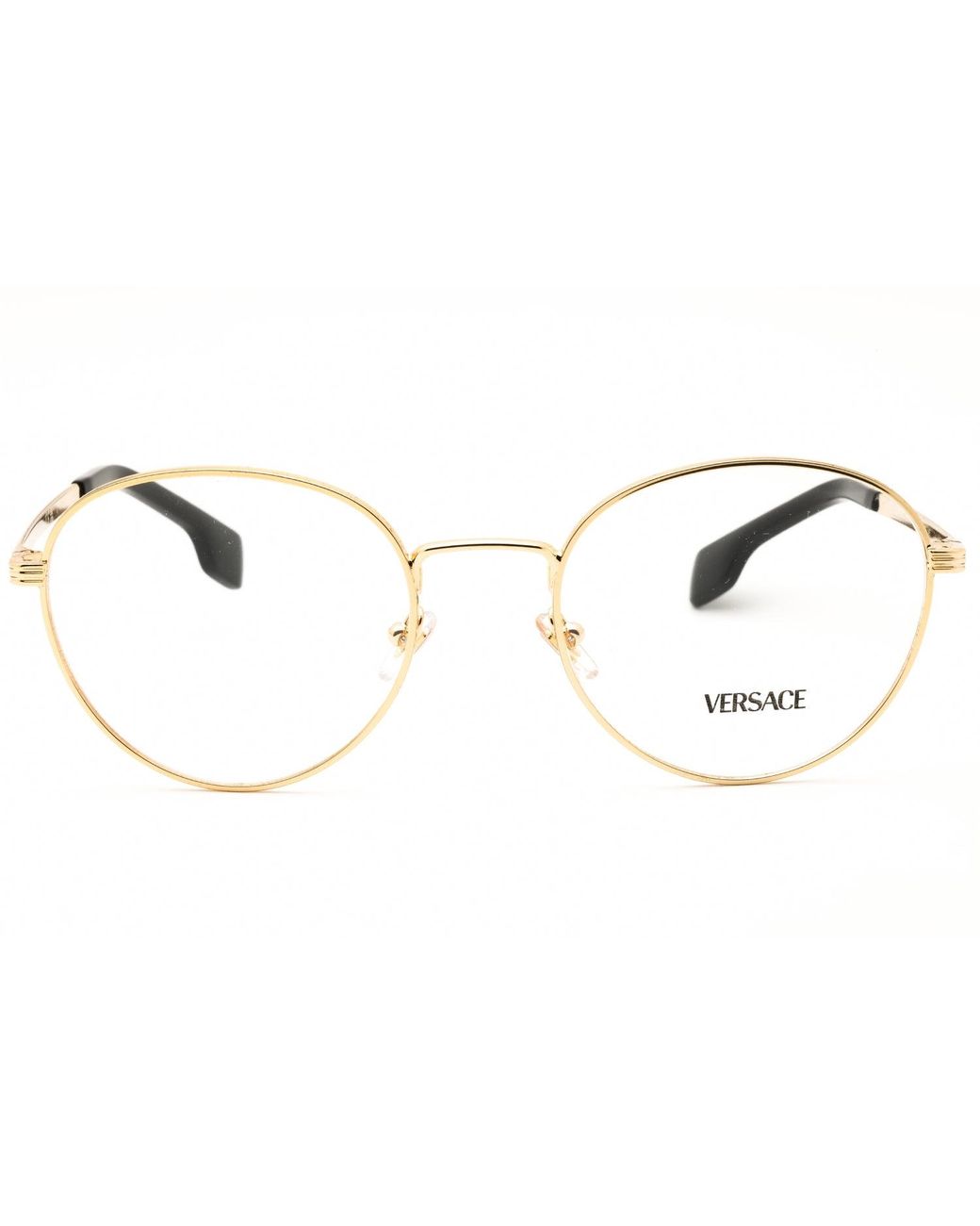 Versace Black Versace 0Ve1279 Round Metal Frame Eyeglasses