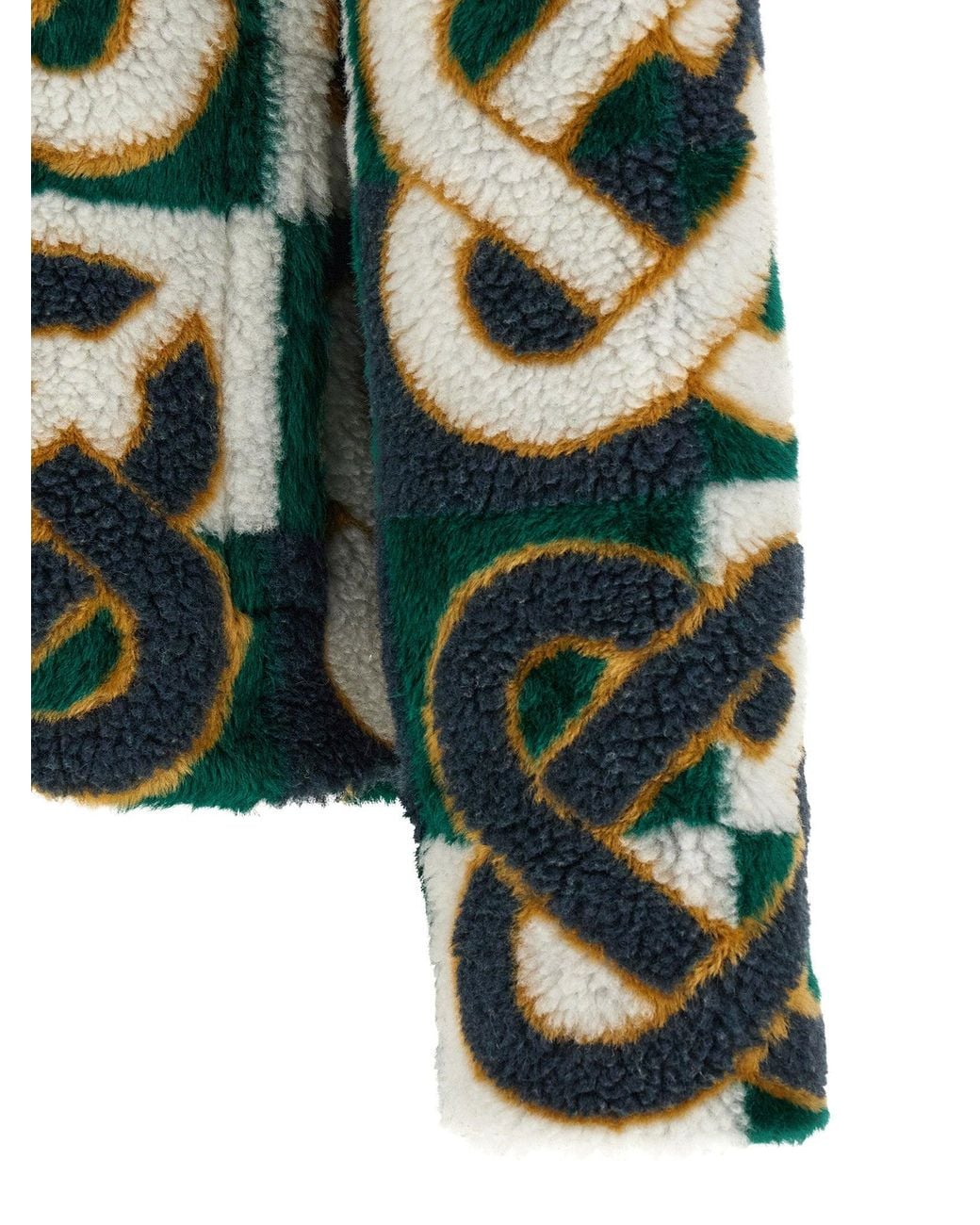 Casablanca Green Monogram Intarsia Fleece Jacket for men